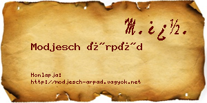 Modjesch Árpád névjegykártya